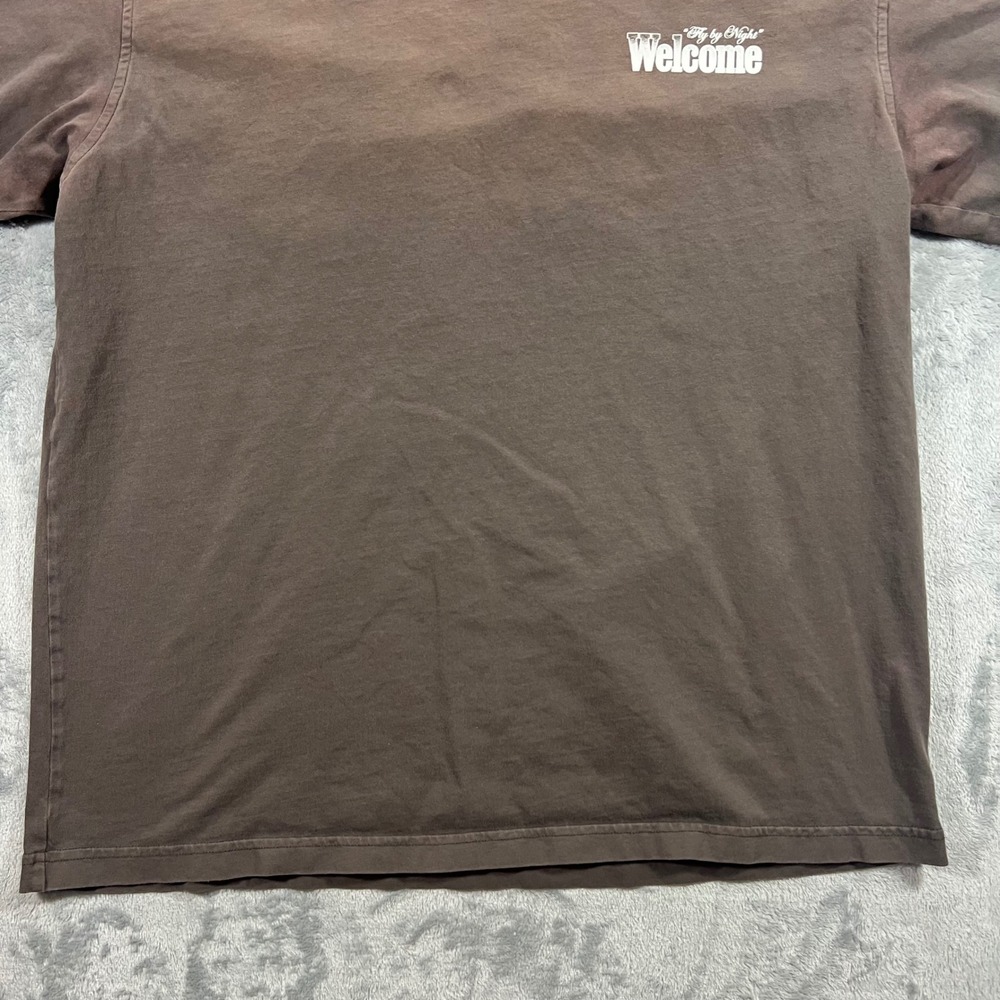 WELCOME SKATEBOARDS Graphic T-Shirt Mens Large Brown‎ Fly by Night Owl - Picture 10 of 16